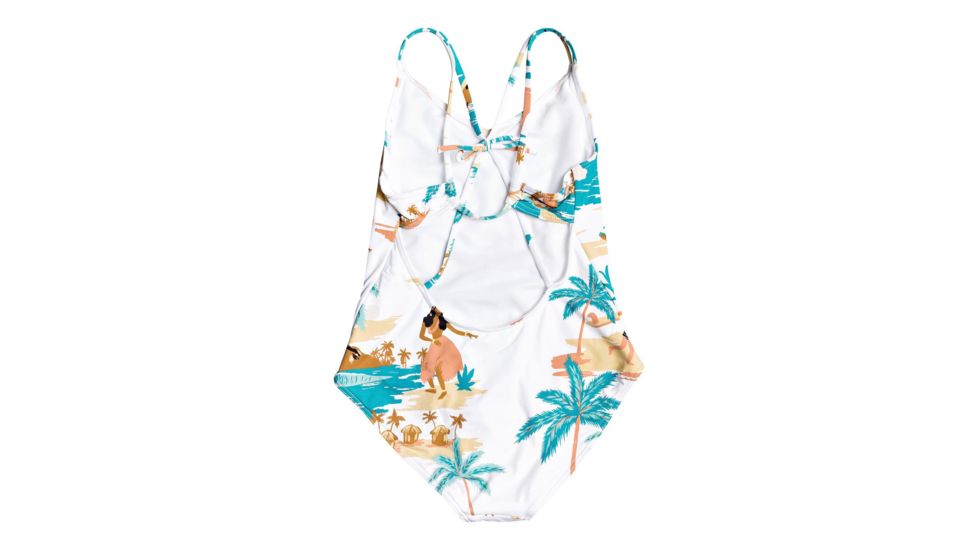 Roxy Love Waimea One-Piece Swimsuit - Girls, Bright White Honolul, 8, ERGX103072-WBB5-8
