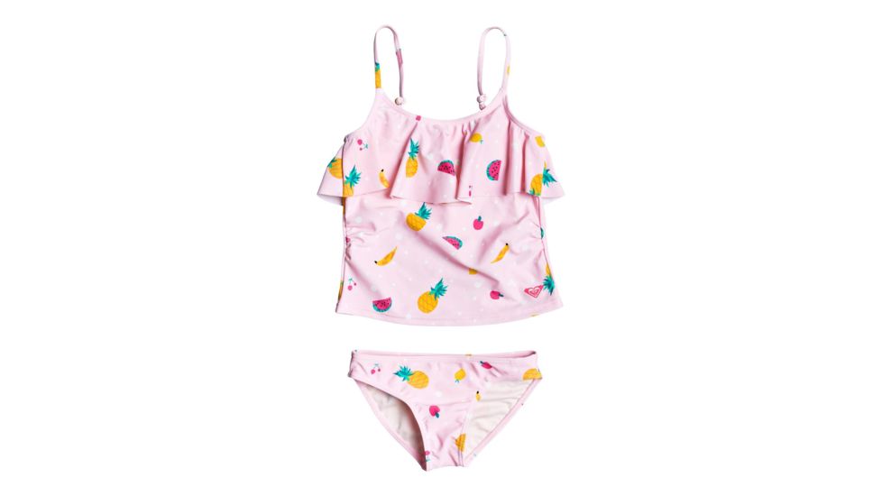 Roxy Lovely Aloha Tankini Bikini Set - Girls, Rose Shadow Fruit Salad, 5, ERLX203103-MDA6-5