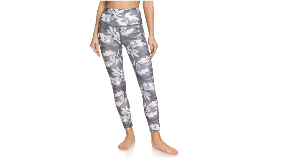 Roxy Night Fall High Waist Fitness Leggings - Women's, Charcoal Heather Darwin, Large, ERJNP03299-SZCH-L