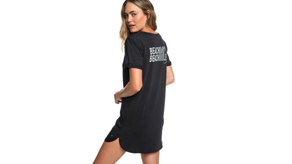 Roxy Pacific Groove Short Sleeve T-Shirt Dress - Womens, Anthracite, Small, ERJKD03256-KVJ0-S
