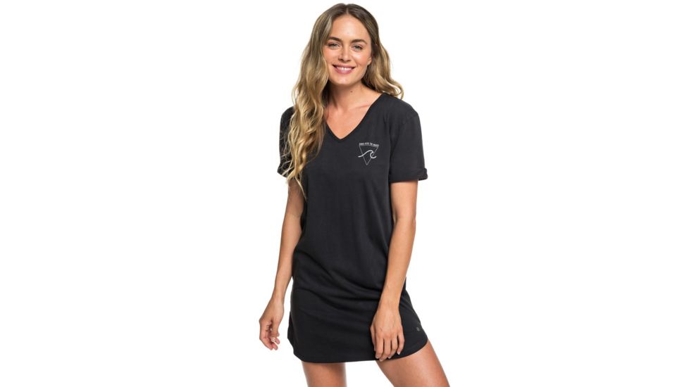 Roxy Pacific Groove Short Sleeve T-Shirt Dress - Womens, Anthracite, Small, ERJKD03256-KVJ0-S