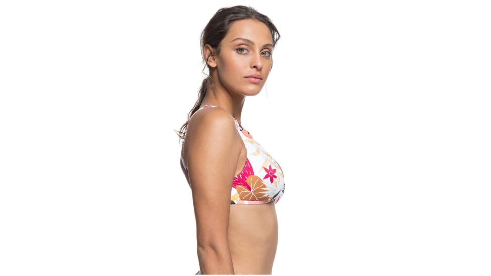 Roxy POP Surf Elongated Triangle Bikini Top - Womens, Bright White Niranta, Large, ERJX304119-XWKM-L