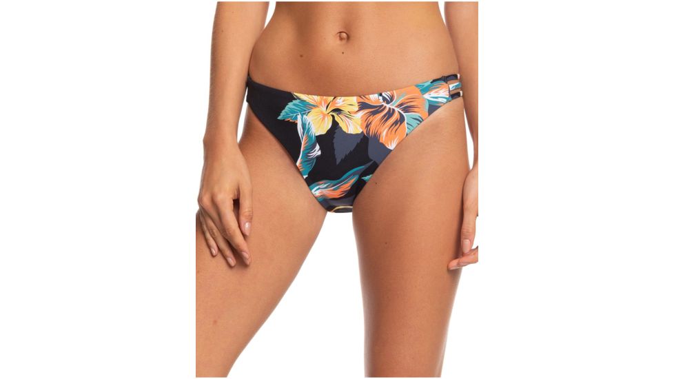 Roxy Printed Beach Classics Full Bikini Bottoms - Womens, Anthracite Tropicoco, Large, ERJX403872-KVJ6-L