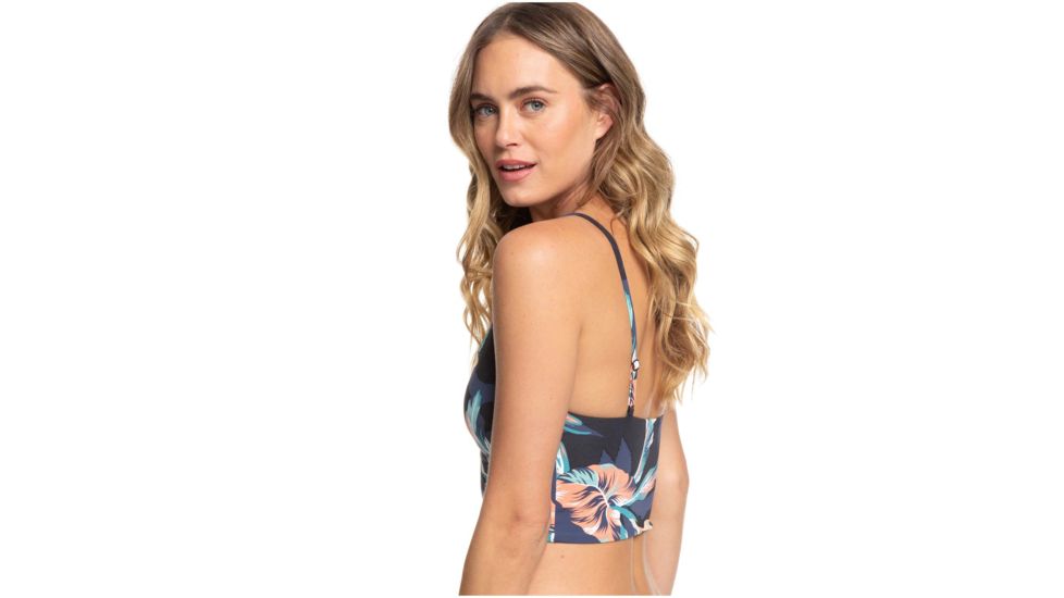 Roxy Printed Beach Classics Tankini Bralette Bikini Top - Womens, Anthracite Tropicoco, Small, ERJX304074-KVJ6-S