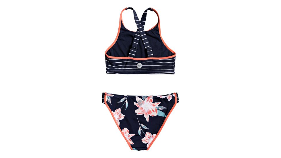 Roxy Shore Crop Set Swimwear - Girl's, Mood Indigo F Tandem, 12, ERGX203241-BSP8-12