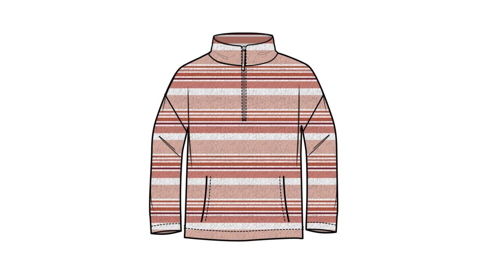 Roxy Sherpa Half Zip Fleece Printed - Womens, Canyon Clay Stripe, Large, ARJFT03644-MJR3-L