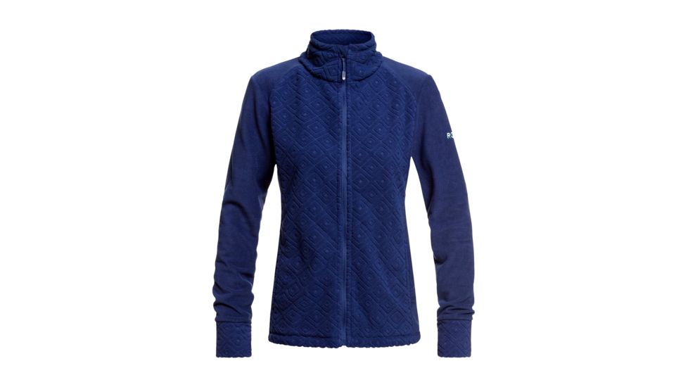 Roxy Surface Zip Through - Womens, Medieval Blue Losange Jacquard, Large, ERJFT03978-BTK1-L