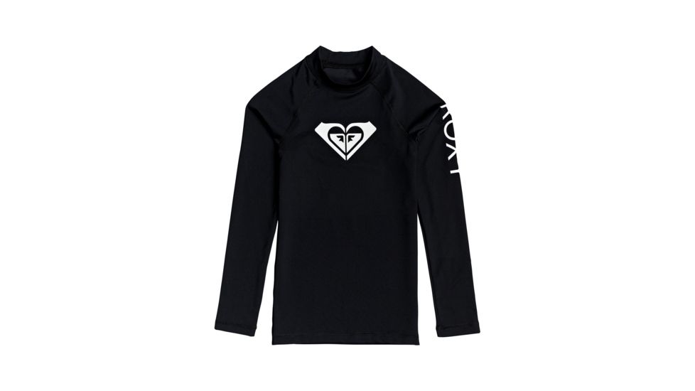 Roxy Whole Hearted Long Sleeve Swimwear - Girls, Anthracite, 8/Small, ERGWR03081-KVJ0-8/S
