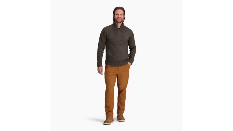 Royal Robbins Baylands Lined 1/2 Zip - Mens, Black Olive Htr, Large, Y417017300L