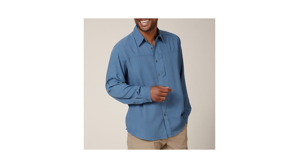 Royal Robbins Birds Eye Long Sleeve - Mens'-Dark Blue Moon-Small