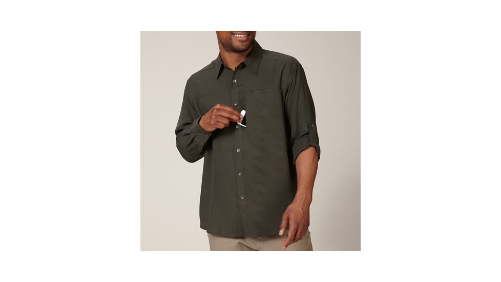 Royal Robbins Birds Eye Long Sleeve - Mens'-Petrified Oak-Small