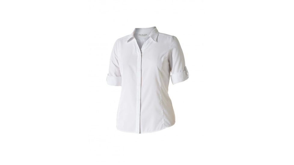 Royal Robbins Bug Barrier Expedition Travel Womens Long Sleeve Shirt, White, L, 32142-WHITE-L