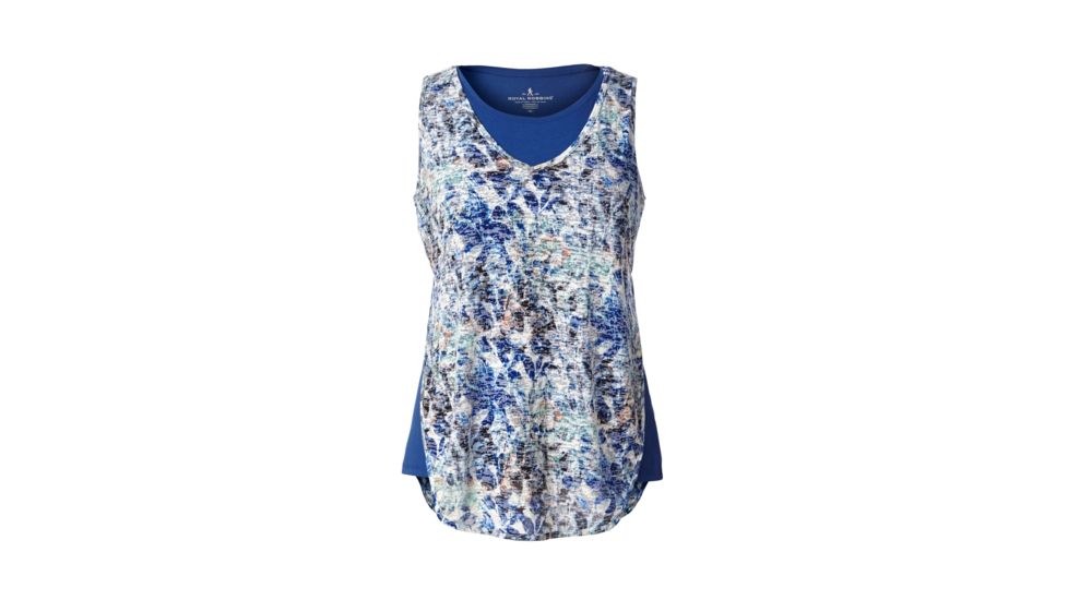 Royal Robbins Burnout Double Women's Tank Top, Deep Blue Pr, L 60739-DP BLUE PT-L