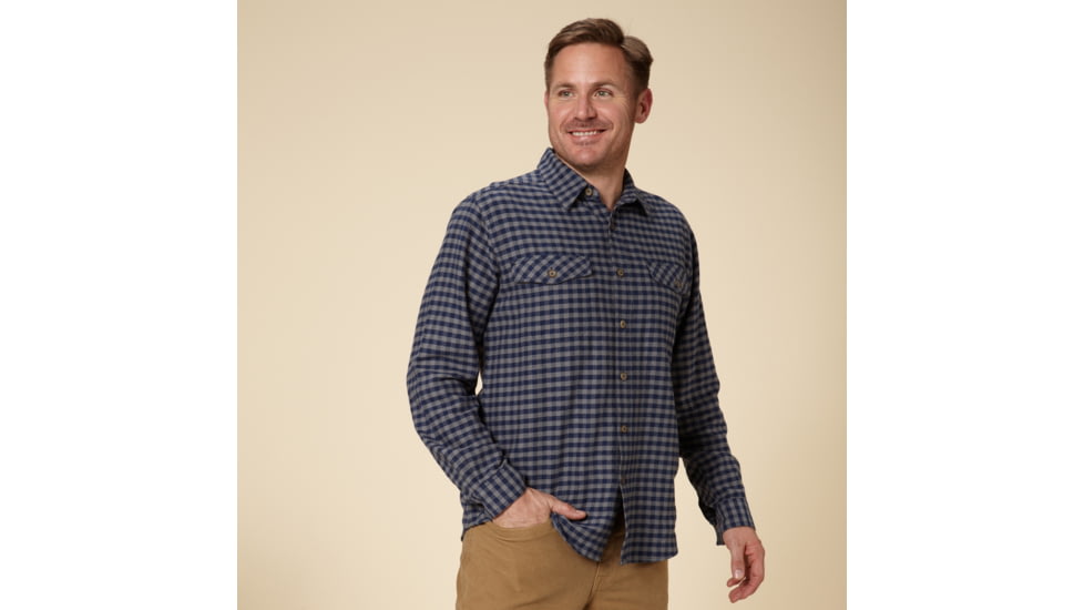 Royal Robbins Check Flannel Long Sleeve - Men's-Brass-Small