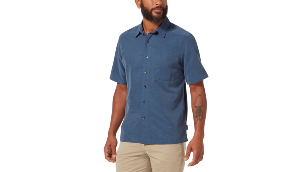 Royal Robbins Desert Pucker Dry Mens Short Sleeve Shirt, Collins Blue, S, Y71200-Collins Blue-S