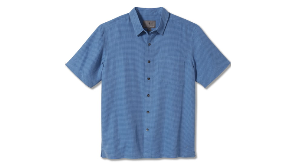 Royal Robbins Desert Pucker Dry Mens Short Sleeve Shirt, Parisian Blue, L, Y71200-Parisian Blue-L