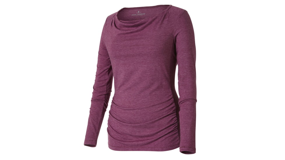Royal Robbins Essential Tencel Cowl Neck Long Sleeve Shirt - Women's -Fuchsia-X-Large