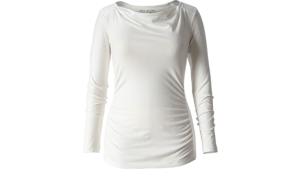 Royal Robbins Essential Tencel Cowl Neck Long Sleeve Shirt - Womens -Creme-Small