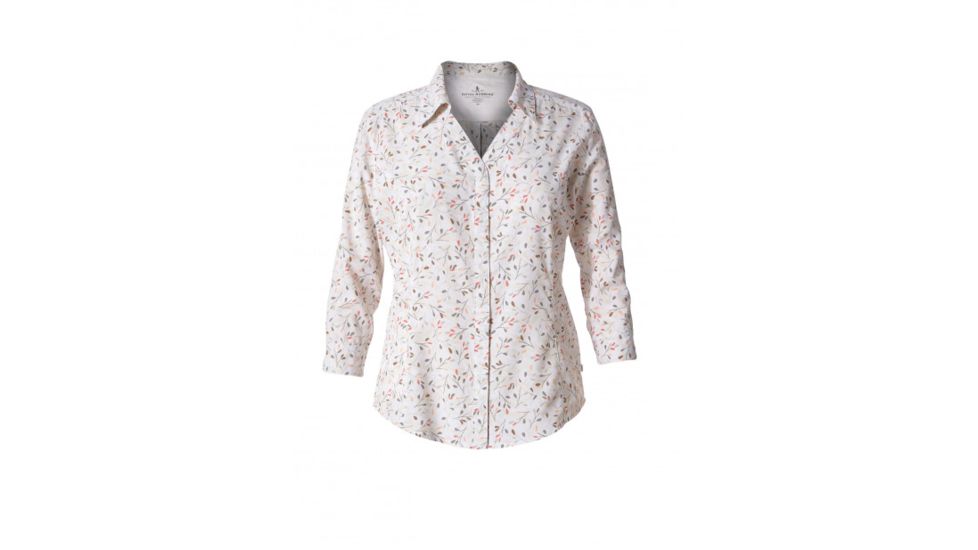 Royal Robbins Expedition Chill Print Womens 3/4 Sleeve Shirt, White Print, S, 32127-WHITE PT-S