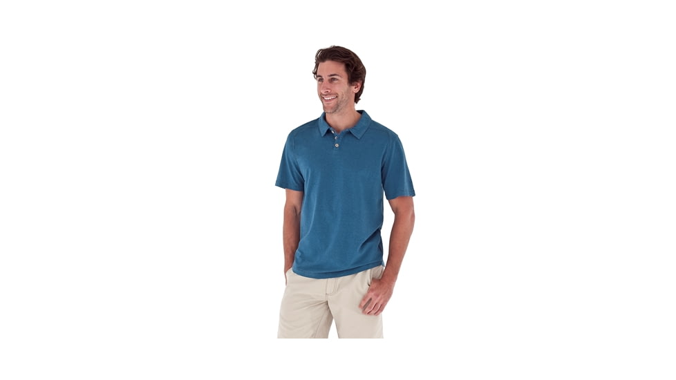 Royal Robbins Flynn Short Sleeve Polo - Men's-Glacier Blue-Small