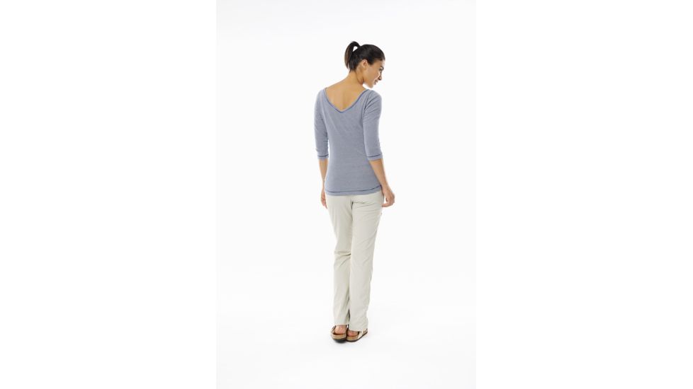 Royal Robbins Kickback To Front Stripe Women's 3/4 Sleeve, Deep Blue St, M 62702-DEEP BLUE STR-M