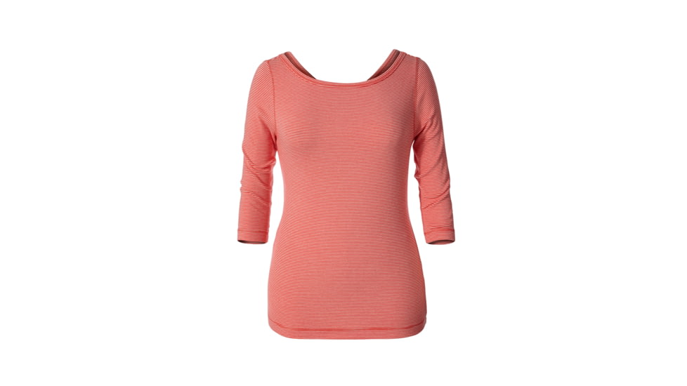 Royal Robbins Kickback To Front Stripe Women's 3/4 Sleeve, Peach Stripe, XL 62702-PEACH STRIPE-XL