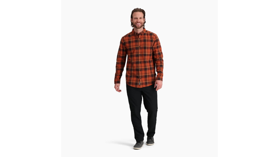 Royal Robbins Lieback Organic Cotton Flannel Long Sleeve - Mens, Baked Clay Timbercove Pld, Medium, Y722022229M