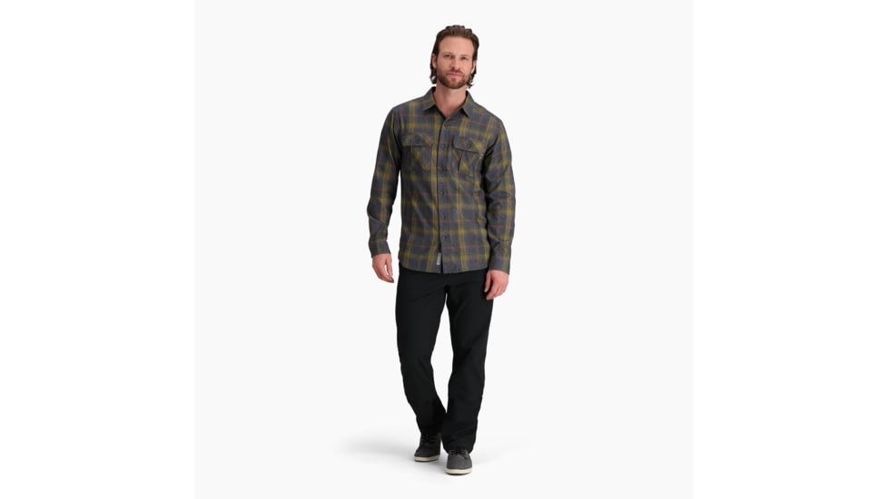 Royal Robbins Lost Coast Flannel Plaid Long Sleeve Shirt - Mens, Asphalt Westport Pld, Small, Y422023049S