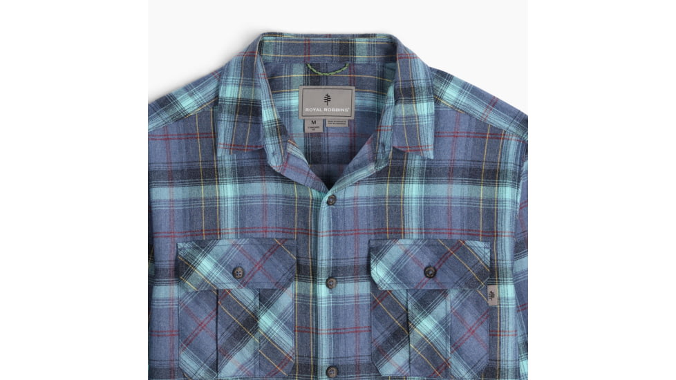 Royal Robbins Lost Coast Flannel Plaid Long Sleeve Shirt - Mens, Sea Westport Pld, Medium, Y422023429M