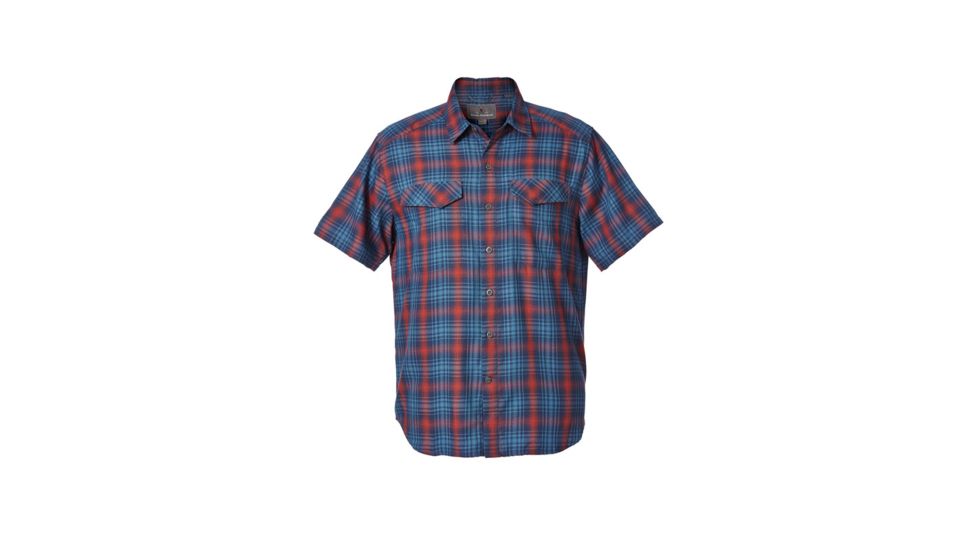 Royal Robbins Merinolux Plaid Men's Short Sleeve Shirt, Bluestone, M 71911-BLUE STONE-M