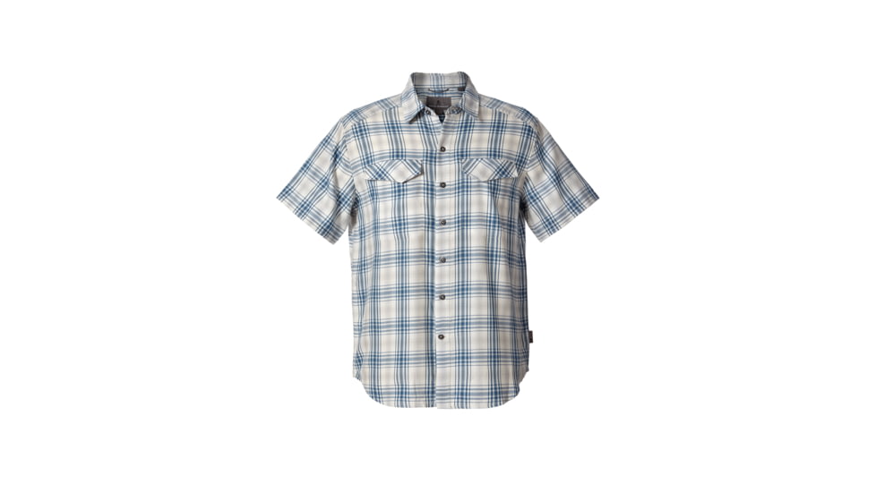Royal Robbins Merinolux Plaid Men's Short Sleeve Shirt, Lt Pelican, L 71911-LT PELICAN-L