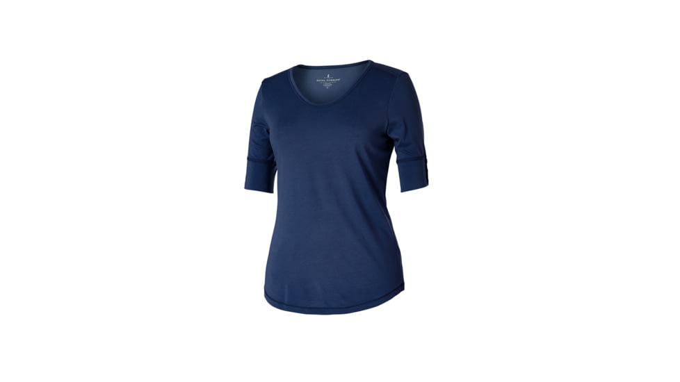 Royal Robbins Merinolux Women's V-Neck Short Sleeve Tee Shirt, Deep Blue, L 31439-DEEP BLUE-L