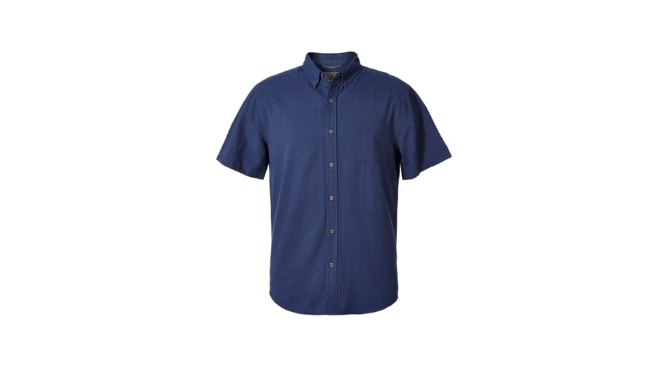 Royal Robbins Mid-Coat Seersucker Men's Short Sleeve Shirt, Collins Blue, S 71187-COLLINS BLUE-S