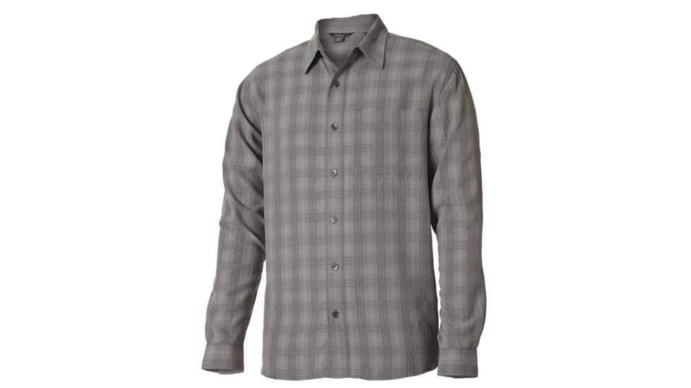 Royal Robbins San Juan Long Sleeve Shirt - Mens-Plaid Pewter-Small