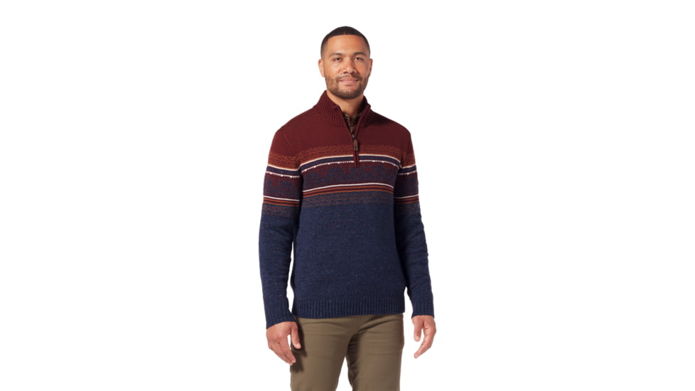 Royal Robbins Sequoia 1/4 Zip Sweater - Men's, Medium, Red Rock Htr, Y717016-647-M