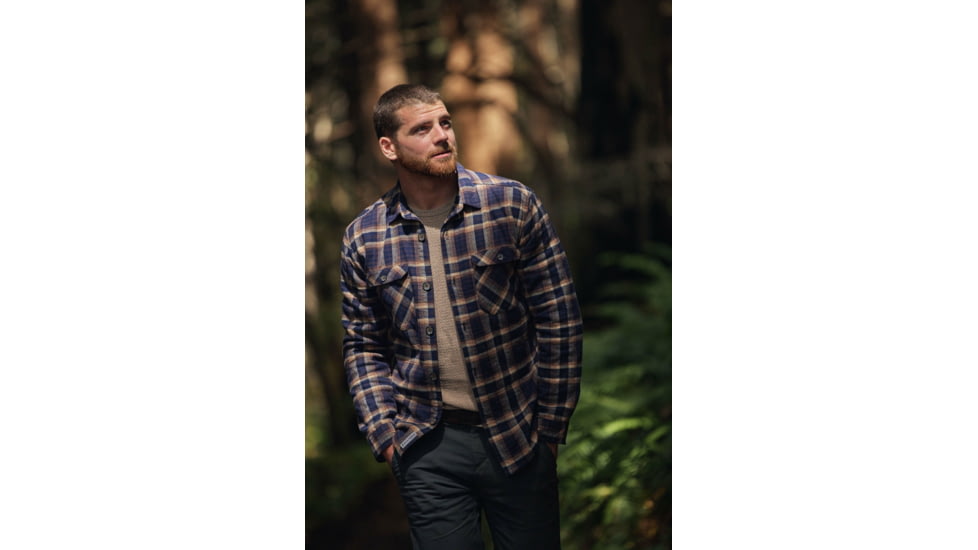 Royal Robbins Snowcap Lined Flannel Long Sleeve Shirt - Men's, Small, Naval Big Basin Plaid, Y722032-413-S