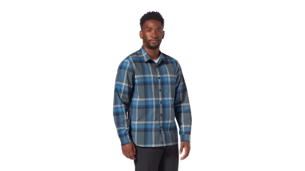 Royal Robbins Trouvaille Organic Cotton Plaid Long Sleeve Shirt - Men's, Small, Slate Kruse Pld, Y722018-070-S