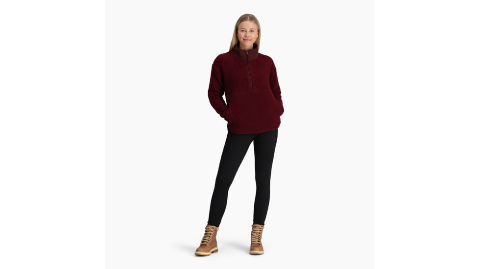 Royal Robbins Urbanesque Sherpa 1/2 Zip Shirt - Womens, Burnt Grape, Medium, Y312025596M