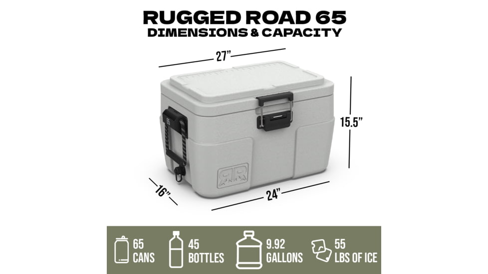 Rugged Road 65 Cans Version 2 Hard Cooler, Gunmetal Gray, RR65 V2 - Gunmetal Gray