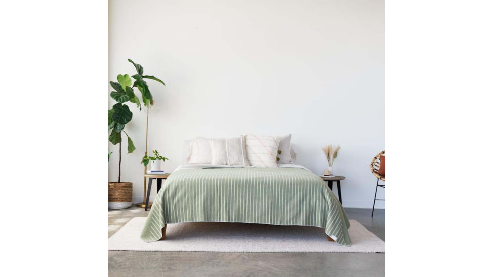 Rumpl Merino SoftWool Blanket, Sage Triangles, Queen, MSWP-SG1-Q