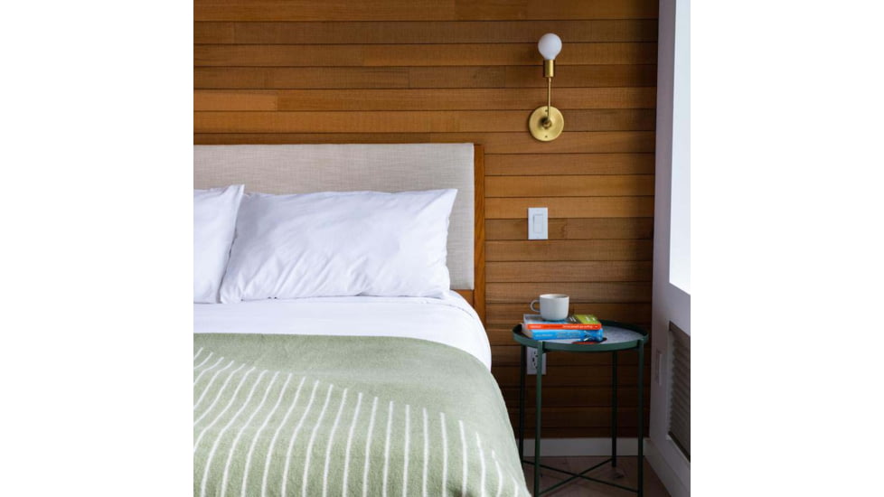 Rumpl Merino SoftWool Blanket, Sage Triangles, Queen, MSWP-SG1-Q