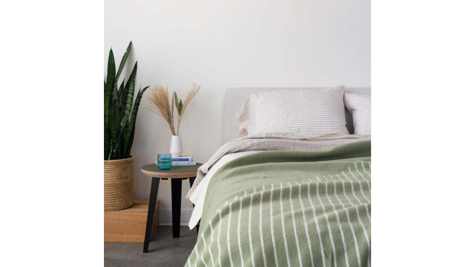 Rumpl Merino SoftWool Blanket, Sage Triangles, Queen, MSWP-SG1-Q