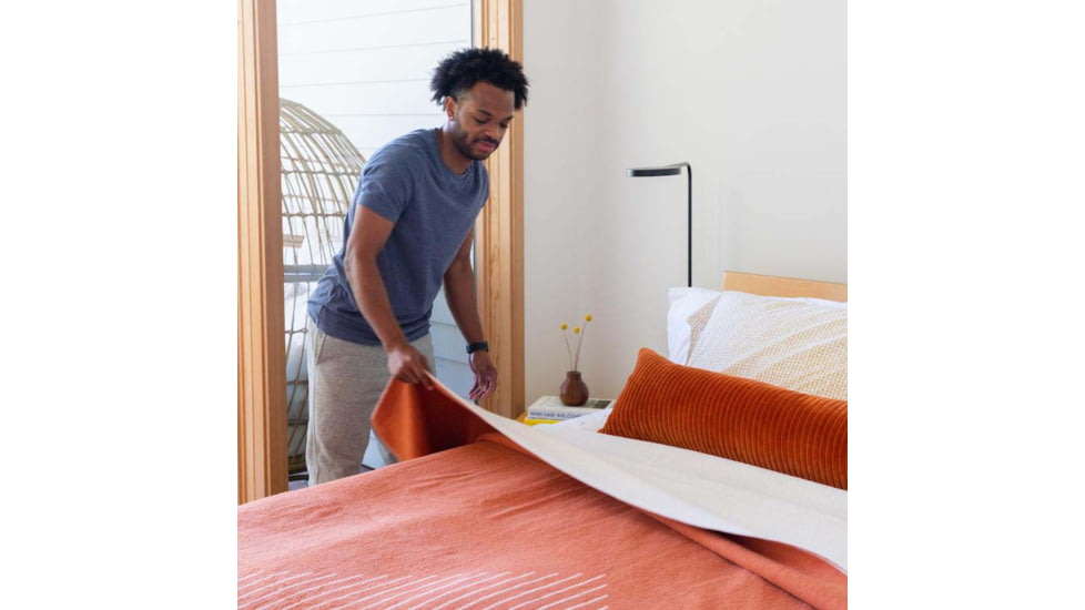 Rumpl Merino SoftWool Blanket, Terra Cotta Triangles, Queen, MSWP-TC1-Q