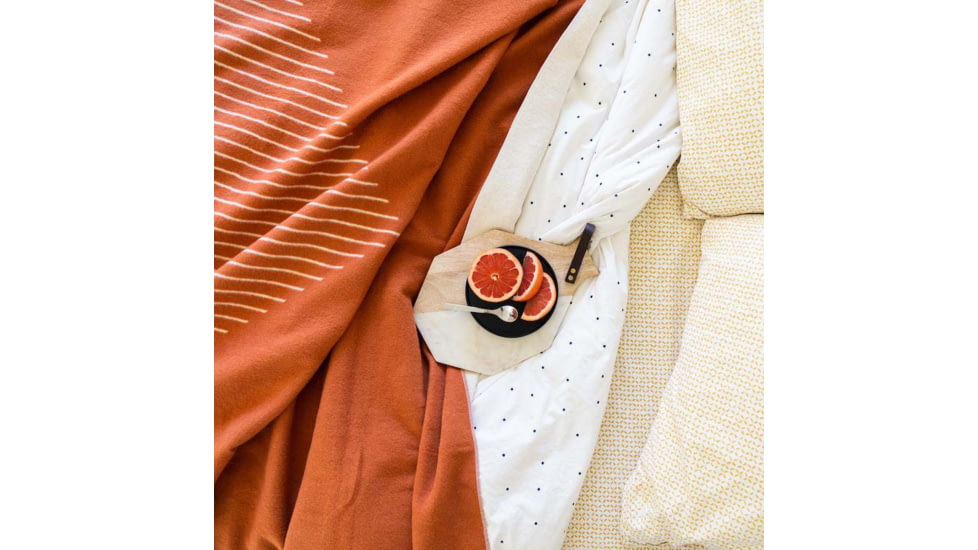 Rumpl Merino SoftWool Blanket, Terra Cotta Triangles, Queen, MSWP-TC1-Q