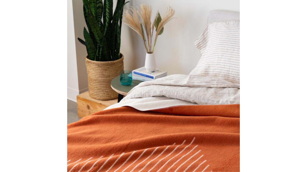 Rumpl Merino SoftWool Blanket, Terra Cotta Triangles, Queen, MSWP-TC1-Q
