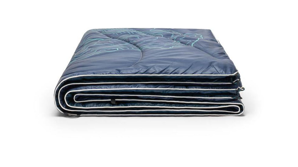 Rumpl Original Puffy Blanket - Printed, Lake Tahoe - Navy/Calypso, 1 Person, TPPB-LT1-1