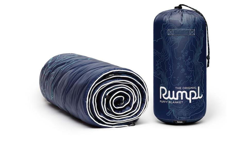 Rumpl Original Puffy Blanket - Printed, Lake Tahoe - Navy/Calypso, 1 Person, TPPB-LT1-1