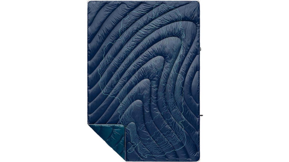 Rumpl Original Puffy Blanket - Printed, Lake Tahoe - Navy/Calypso, 1 Person, TPPB-LT1-1