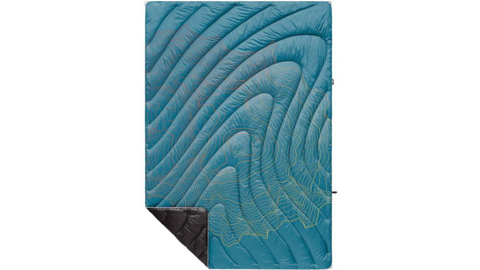 Rumpl Original Puffy Blanket - Printed, Mt Rainier - Teal Warm Fade, 1 Person, TPPB-MR1-1
