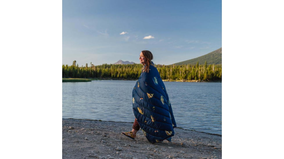 Rumpl Original Puffy Blanket - Printed, River Strike, 1 Person, TPPB-RS1-1